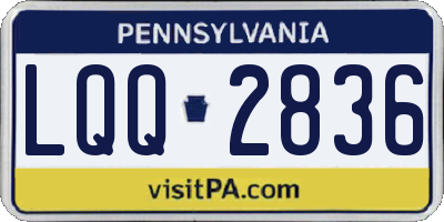 PA license plate LQQ2836