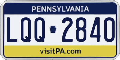 PA license plate LQQ2840