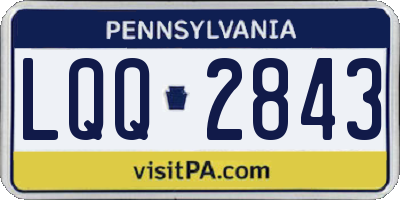 PA license plate LQQ2843