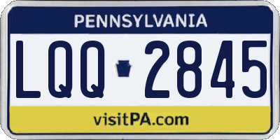 PA license plate LQQ2845
