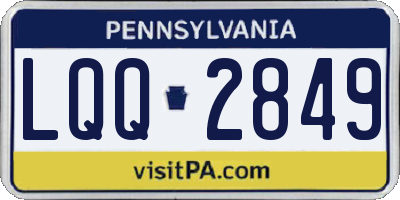 PA license plate LQQ2849