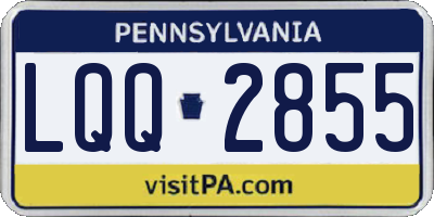 PA license plate LQQ2855