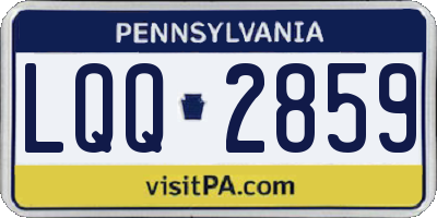 PA license plate LQQ2859
