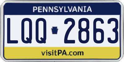 PA license plate LQQ2863