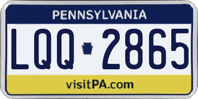 PA license plate LQQ2865