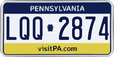 PA license plate LQQ2874