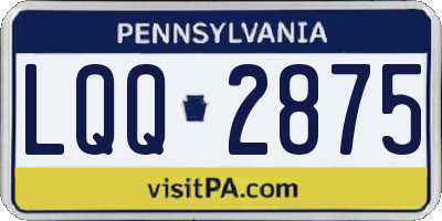 PA license plate LQQ2875