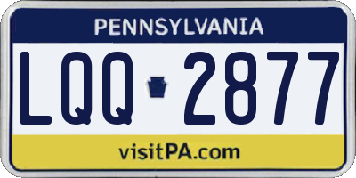 PA license plate LQQ2877
