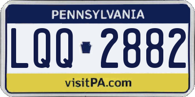 PA license plate LQQ2882