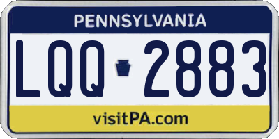 PA license plate LQQ2883