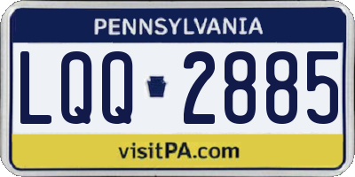 PA license plate LQQ2885
