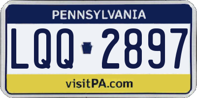 PA license plate LQQ2897