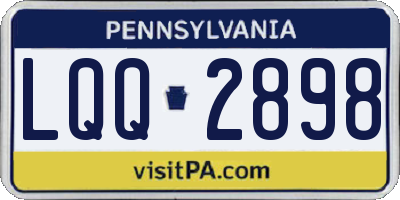 PA license plate LQQ2898