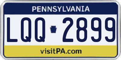 PA license plate LQQ2899