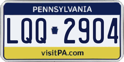 PA license plate LQQ2904