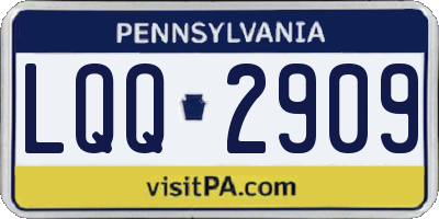 PA license plate LQQ2909