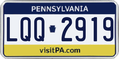 PA license plate LQQ2919