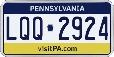 PA license plate LQQ2924