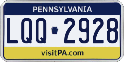 PA license plate LQQ2928