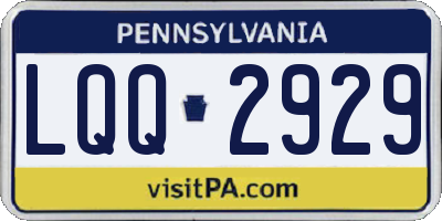 PA license plate LQQ2929