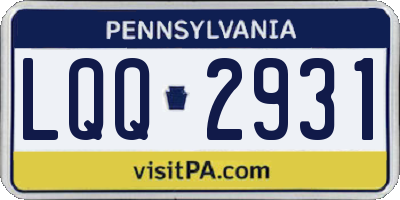PA license plate LQQ2931