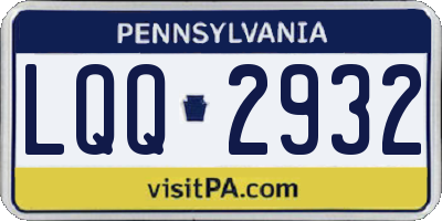 PA license plate LQQ2932