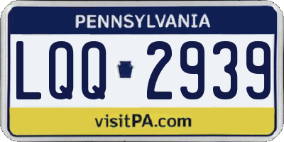 PA license plate LQQ2939