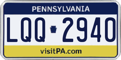 PA license plate LQQ2940