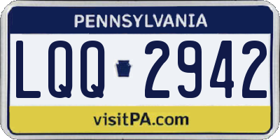 PA license plate LQQ2942