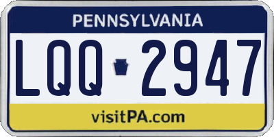 PA license plate LQQ2947