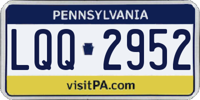PA license plate LQQ2952