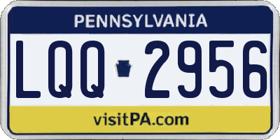 PA license plate LQQ2956