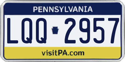 PA license plate LQQ2957