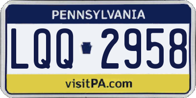 PA license plate LQQ2958