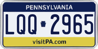 PA license plate LQQ2965