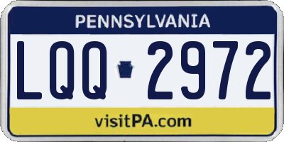 PA license plate LQQ2972