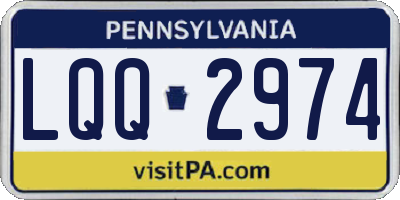 PA license plate LQQ2974