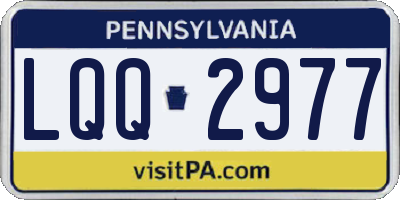 PA license plate LQQ2977
