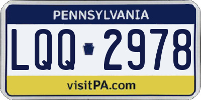PA license plate LQQ2978