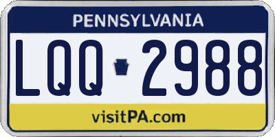PA license plate LQQ2988