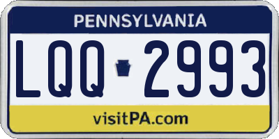 PA license plate LQQ2993