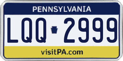 PA license plate LQQ2999