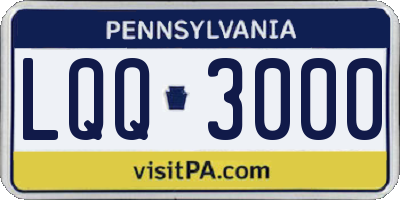 PA license plate LQQ3000