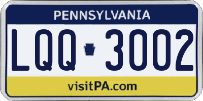 PA license plate LQQ3002