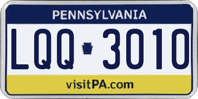 PA license plate LQQ3010