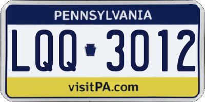 PA license plate LQQ3012