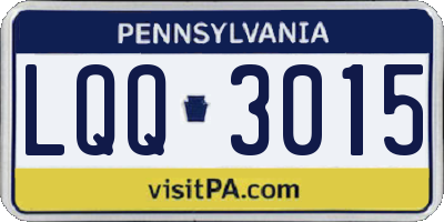 PA license plate LQQ3015