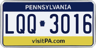 PA license plate LQQ3016
