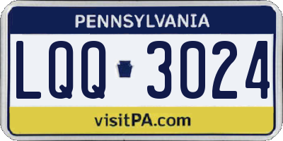 PA license plate LQQ3024