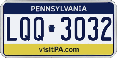 PA license plate LQQ3032